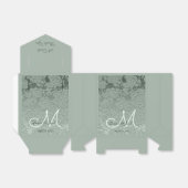 Elegante Pastel Sage Green Wedding Monogram Geschenkschachtel (Ungefaltet)