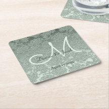Elegante Pastel Sage Green Wedding Monogram