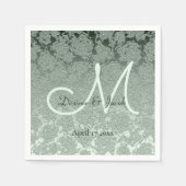 Elegante Pastel Sage Green Wedding Monogram Serviette (Vorderseite)