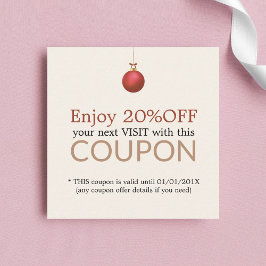 Elegante Pastel Salon Xmas Holiday Coupon