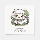 Elegante Pastel Sheep Baby Dusche Serviette (Vorderseite)
