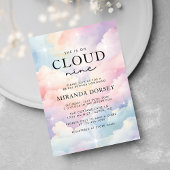 Elegante Pastel, sie ist auf Cloud Nine Brautparty Einladung