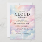 Elegante Pastel, sie ist auf Cloud Nine Brautparty Einladung (Vorderseite)