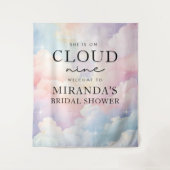 Elegante Pastel, sie ist auf Cloud Nine Brautparty Wandteppich (Vorderseite)