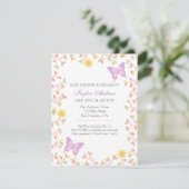 Elegante Pastel Spring Butterfly Baby Dusche Einladung (Stehend Vorderseite)