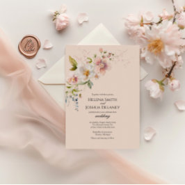 Elegante Pastel Spring Floral Wedding Card Einladung