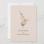Elegante Pastel Spring Floral Wedding Card Einladung (Rückseite)