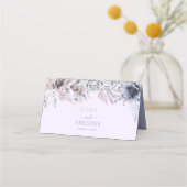 Elegante Pastel Spring Watercolor Blume Hochzeit Platzkarte (Rückseite)