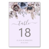 Elegante Pastel Spring Watercolor Blume Hochzeit Tischnummer (Rückseite)