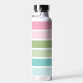 Elegante Pastel Streifen Mit Monogramm Trinkflasche (Rechts)