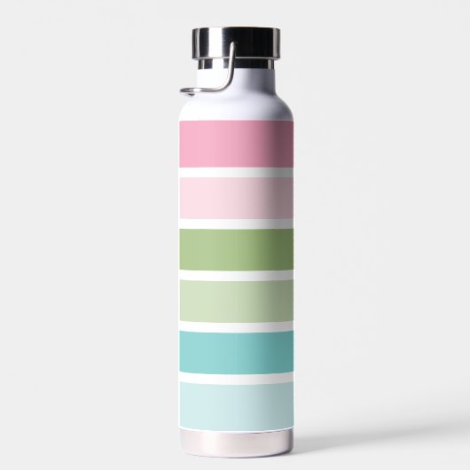 Elegante Pastel Streifen Mit Monogramm Trinkflasche (Rechts)