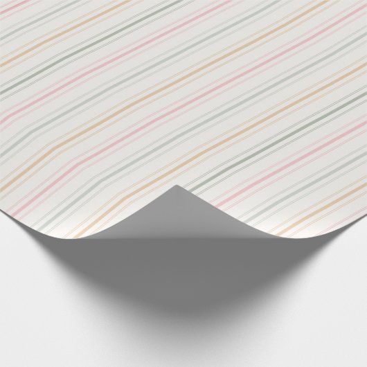 Elegante Pastel Stripes Wrapping Paper Roll Geschenkpapier (Ecke)