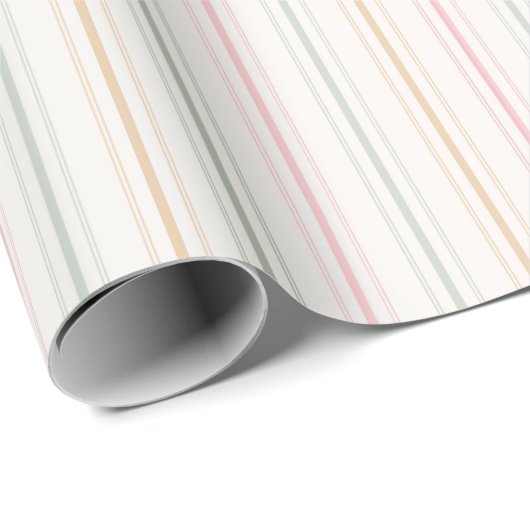 Elegante Pastel Stripes Wrapping Paper Roll Geschenkpapier (Rolleneckpunkt)