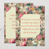Elegante Pastel Summer Floral Einladung Template (Vorne/Hinten)