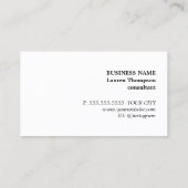 Elegante Pastel Texture White Pastel Consultant Visitenkarte (Rückseite)