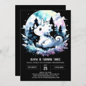 Elegante Pastel Triceratops Geburtstag Einladung (Vorne/Hinten)