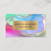 Elegante Pastel Unicorn Gold Agate Luxus Visitenkarte (Vorderseite)