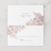 Elegante Pastel Vanilla Rosa Hochzeit Platzkarte (Außenseite Aufgefaltet)