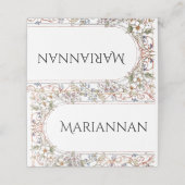 Elegante Pastel Vintag Floral Wedding Platzkarte (Außenseite Aufgefaltet)