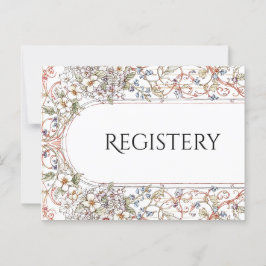 Elegante Pastel Vintag Floral Wedding Registery Postkarte