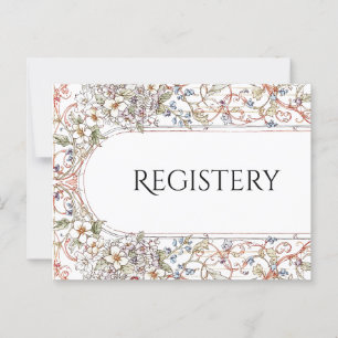 Elegante Pastel Vintag Floral Wedding Registery Postkarte