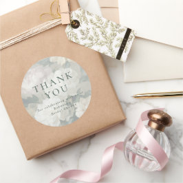 Elegante Pastel Vintag Floral Wedding Vielen Dank Runder Aufkleber