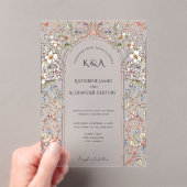 Elegante Pastel Vintager Blumenstrauß Acryleinladungen (Insitu (Handheld))