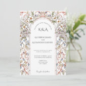 Elegante Pastel Vintager Blumenstrauß Einladung (Stehend Vorderseite)