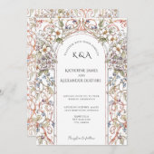 Elegante Pastel Vintager Blumenstrauß Einladung (Vorne/Hinten)