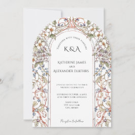 Elegante Pastel Vintager Blumenstrauß Einladung