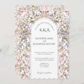 Elegante Pastel Vintager Blumenstrauß Einladung (Vorne/Hinten)