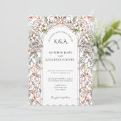 Elegante Pastel Vintager Blumenstrauß Einladung (Stehend Vorderseite)