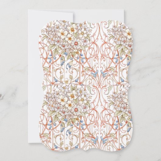 Elegante Pastel Vintager Blumenstrauß Einladung (Rückseite)