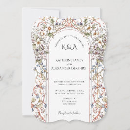 Elegante Pastel Vintager Blumenstrauß Einladung