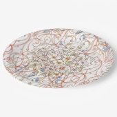 Elegante Pastel Vintager Blumenstrauß Pappteller (Schrägansicht)