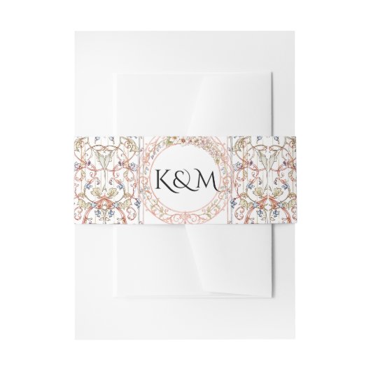 Elegante Pastel Vintager Blumenstrauß RSVP Einladungsbanderole (Vorderseite Beispiel)