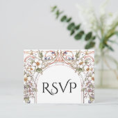 Elegante Pastel Vintager Blumenstrauß RSVP Postkarte (Stehend Vorderseite)