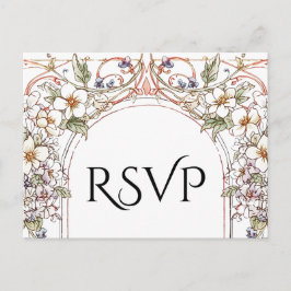 Elegante Pastel Vintager Blumenstrauß RSVP Postkarte