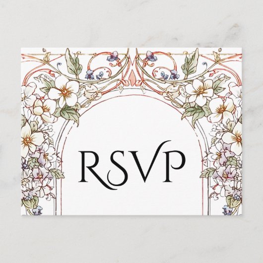 Elegante Pastel Vintager Blumenstrauß RSVP Postkarte (Vorderseite)