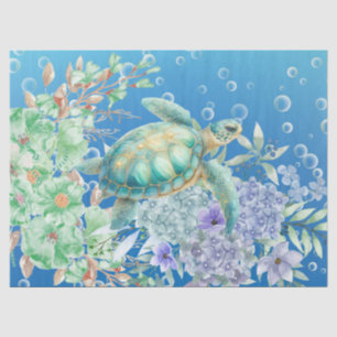 Elegante Pastel Wasserfarbe Meeresschildkröte Deko Seidenpapier
