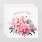 Elegante Pastel Watercolor Blume Danke Karte (Vorne/Hinten)