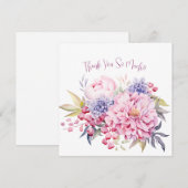 Elegante Pastel Watercolor Blume Danke Karte (Vorne/Hinten)