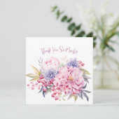 Elegante Pastel Watercolor Blume Danke Karte (Stehend Vorderseite)