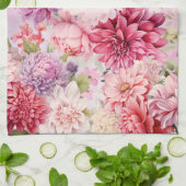 Elegante Pastel Watercolor Blume Geschirrtuch (Gefaltet)