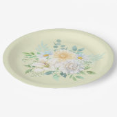 Elegante Pastel Watercolor Blume Pappteller (Schrägansicht)