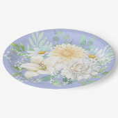 Elegante Pastel Watercolor Blume Pappteller (Schrägansicht)