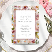 Elegante Pastel Watercolor Blumenhochzeit Einladung