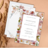 Elegante Pastel Watercolor Blumenhochzeit Einladung