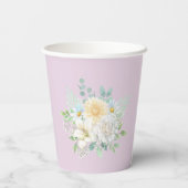 Elegante Pastel Watercolor Garden Blume Party Pappbecher (Rückseite)