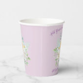 Elegante Pastel Watercolor Garden Blume Party Pappbecher (Rechts)